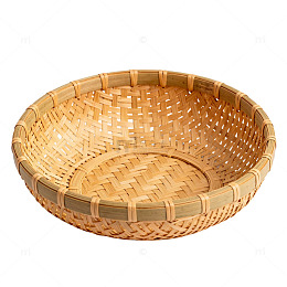 竹编圆形篮子工艺品