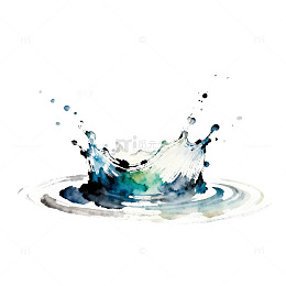 水墨飞溅艺术图案设计元素