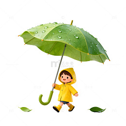 卡通雨童雨伞创意设计素材