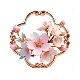 金属框樱花装饰工艺品