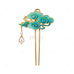 古典风云纹珍珠发簪