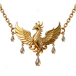 金色凤凰项链珠宝首饰饰品