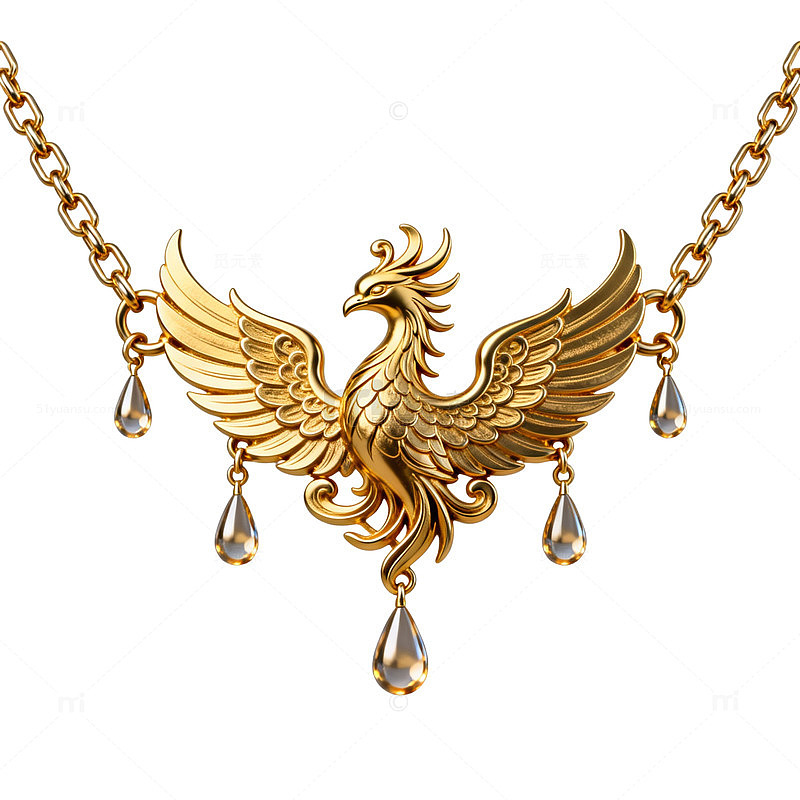 金色凤凰项链珠宝首饰饰品