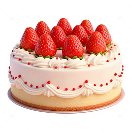草莓奶油蛋糕甜品装饰素材