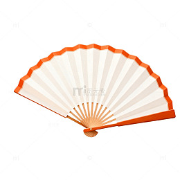 橙色折扇传统工艺品