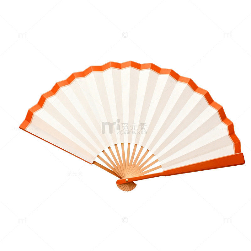 橙色折扇传统工艺品