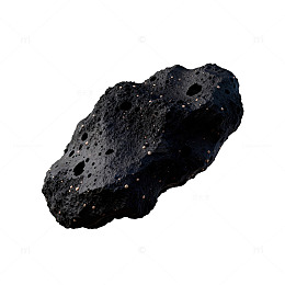 黑色火山岩块特写