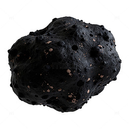 黑色火山岩石块模型