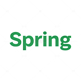 绿色Spring简约字体设计