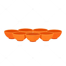 橙色碗具卡通图案