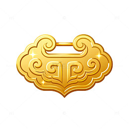 金色云纹装饰挂件图案