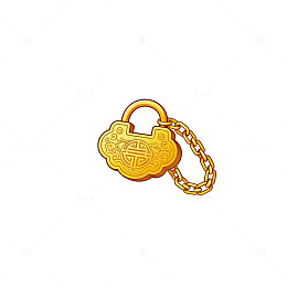 金锁传统装饰饰品插画