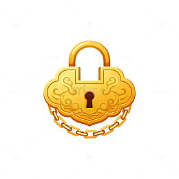 金色古锁图案设计素材