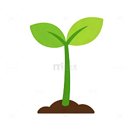 卡通风幼苗生长矢量图素材
