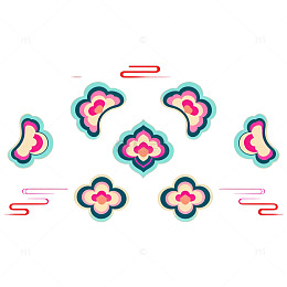 东方风格花纹图案设计元素