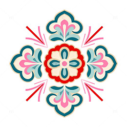 复古风花卉图案装饰设计素材