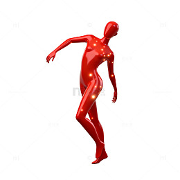 红色人体模型3D渲染图