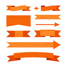 橙色丝带标签设计素材