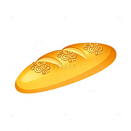 金黄色法棍面包装饰图案矢量素材