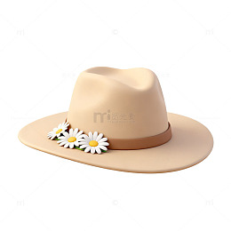 田园风花朵装饰帽子插画