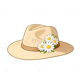 卡通风格遮阳帽插画素材