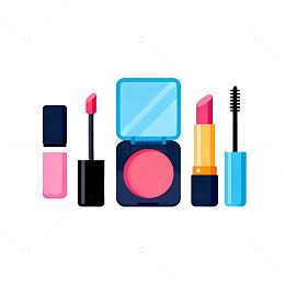 时尚女性化妆品插画