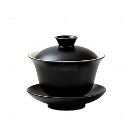 黑色盖碗茶具片