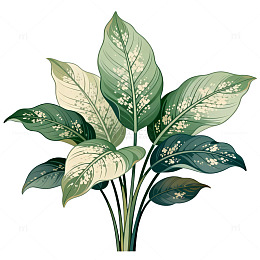 插画风格植物花卉装饰素材