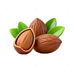 3D坚果模型渲染图