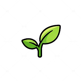 简约风格绿色植物插画素材