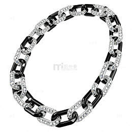 时尚黑钻项链奢华饰品