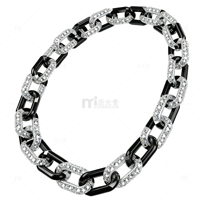 时尚黑钻项链奢华饰品