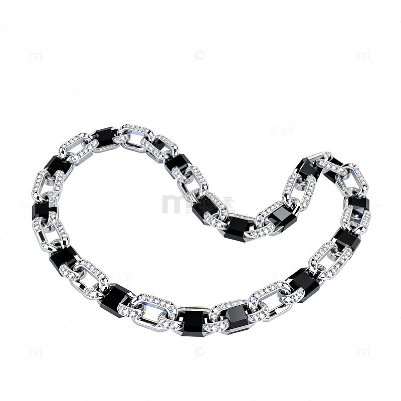 时尚黑白宝石手链饰品