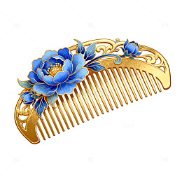 金色花开精美发梳