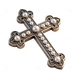 复古风十字架珍珠装饰饰品