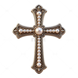 复古十字架珍珠装饰饰品