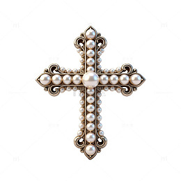 珍珠装饰十字架珠宝设计