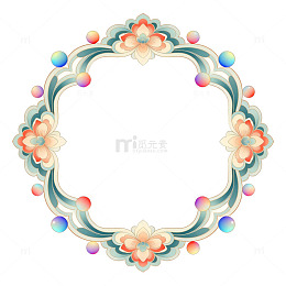 中式古典花纹边框装饰图案