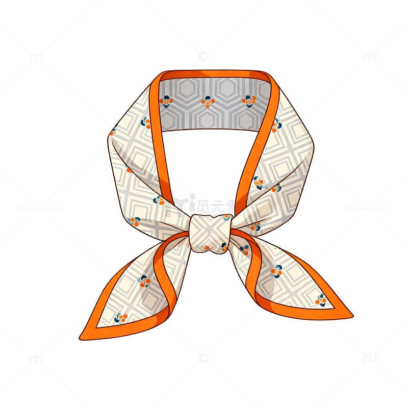 时尚丝巾设计插画