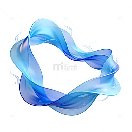 蓝色丝带流动艺术图案
