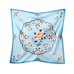 丝绸花卉装饰图案丝巾设计