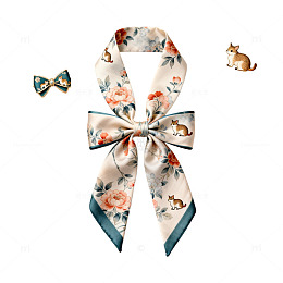 优雅花卉丝巾搭配首饰