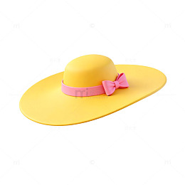 明亮黄色宽檐帽