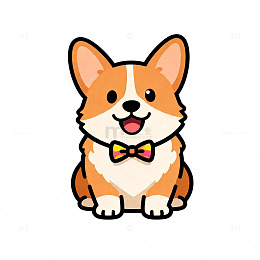 卡通柯基犬插画