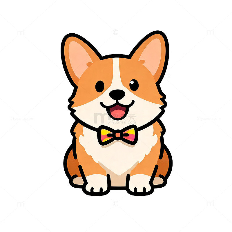 卡通柯基犬插画