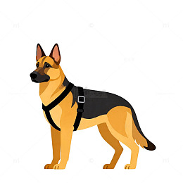 卡通德国牧羊犬插画