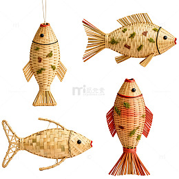 竹编鱼形装饰品
