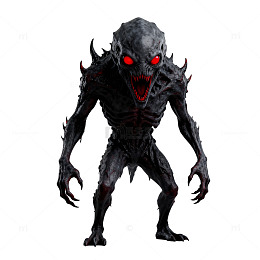 恐怖怪物三维建模渲染图