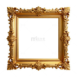 金色雕花相框装饰素材