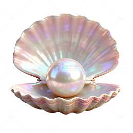 珍珠贝壳插画素材